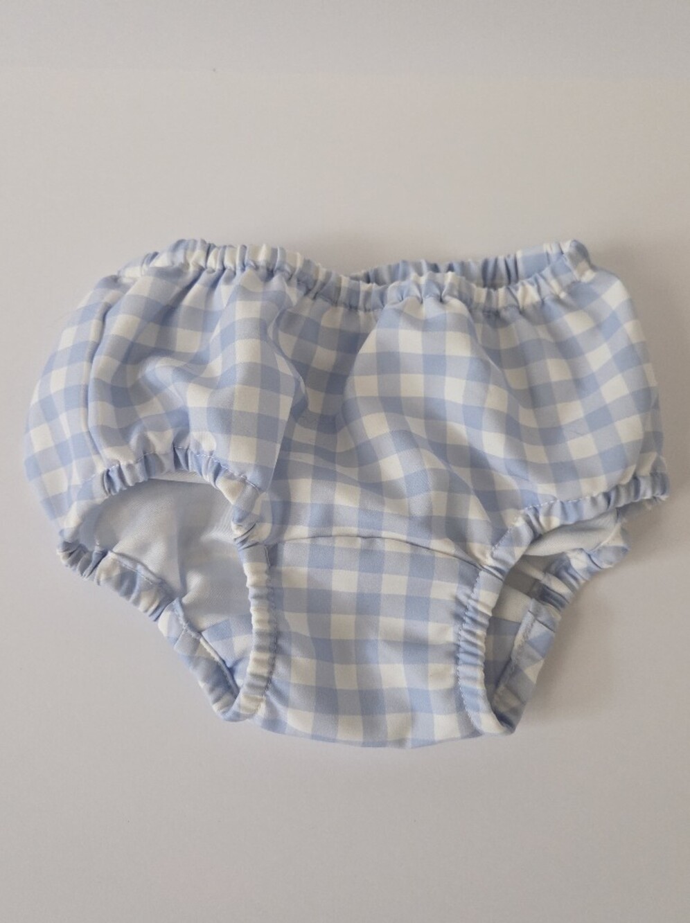 Minnow Swim Diaper Cover Blue White Gingham